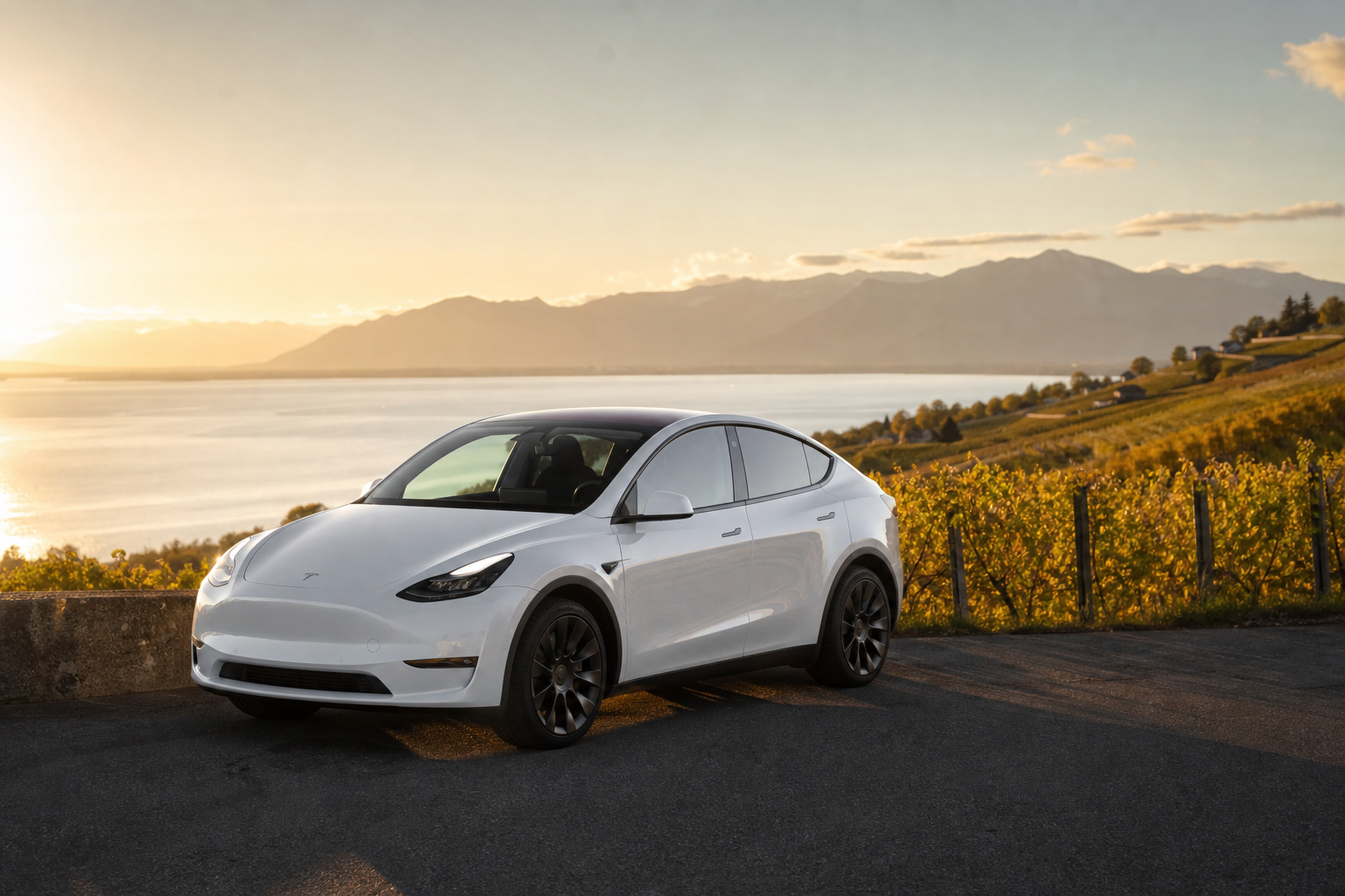 Tesla Model Y — Fast Taxis, éco-responsable au bord du Lac Léman